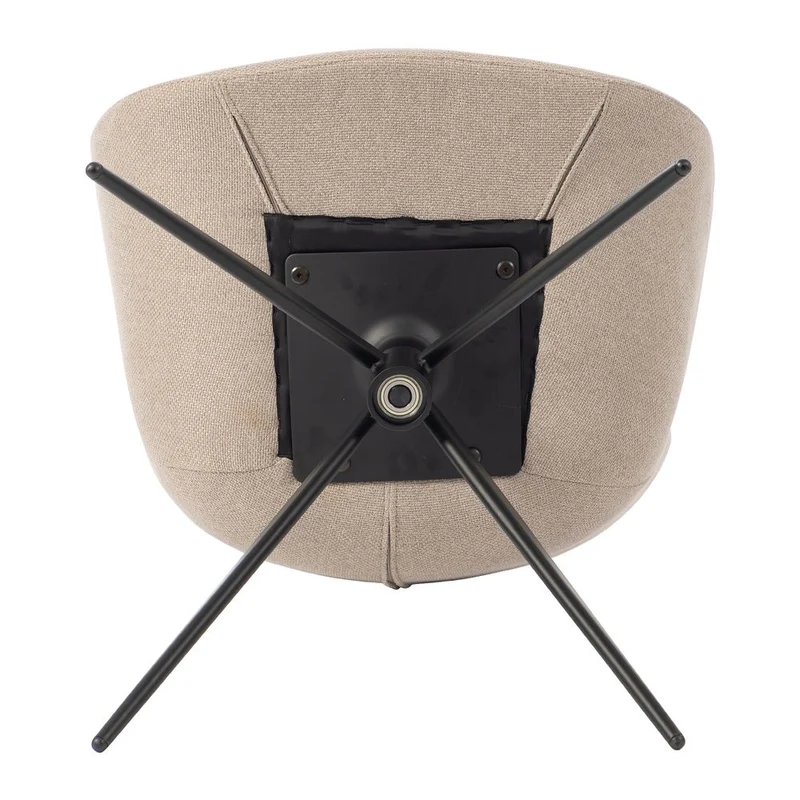 Chaise repas accoudoir tissu gris beige