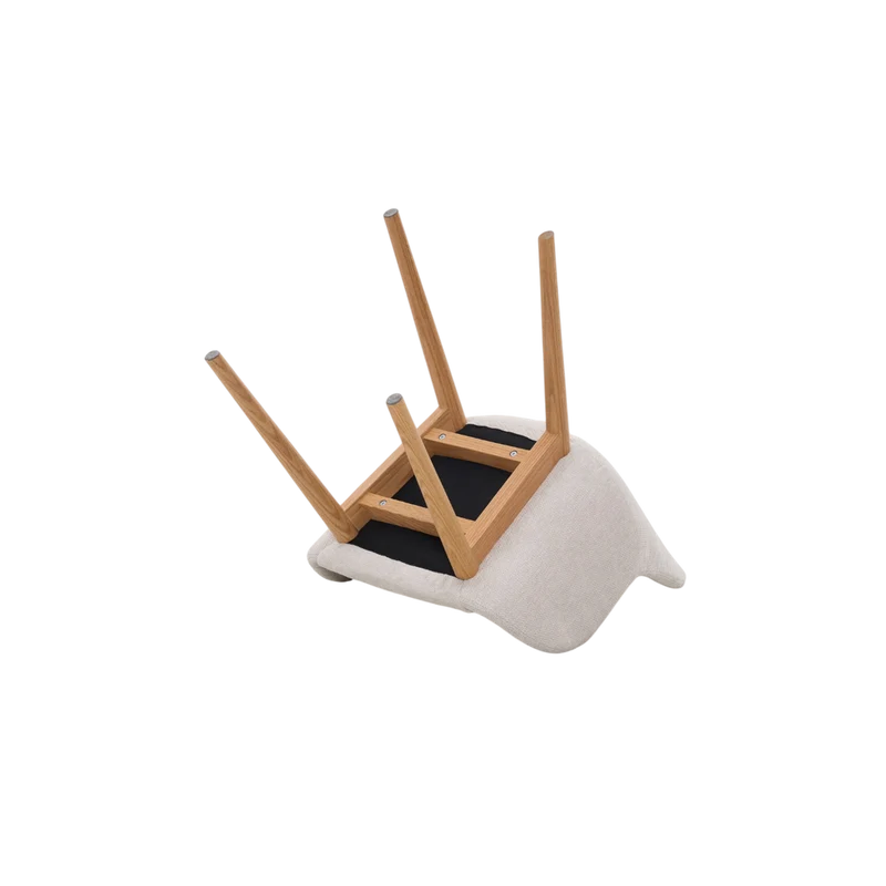 Chaise repas tissu beige