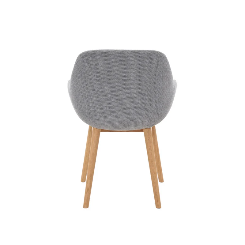 Chaise repas tissu gris clair