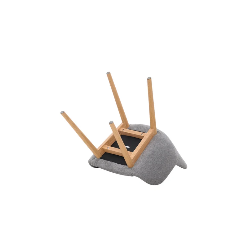 Chaise repas tissu gris clair