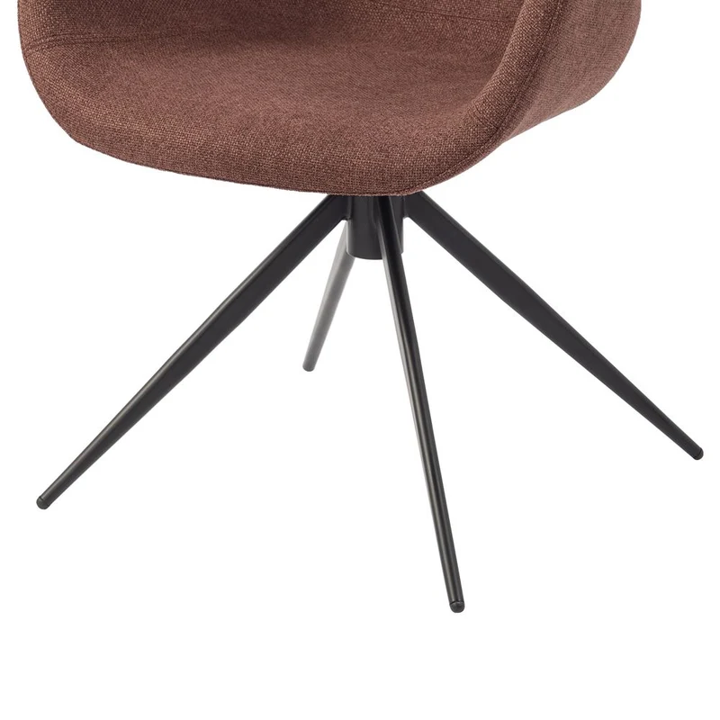 Chaise repas accoudoir tissu rouge lie de vin