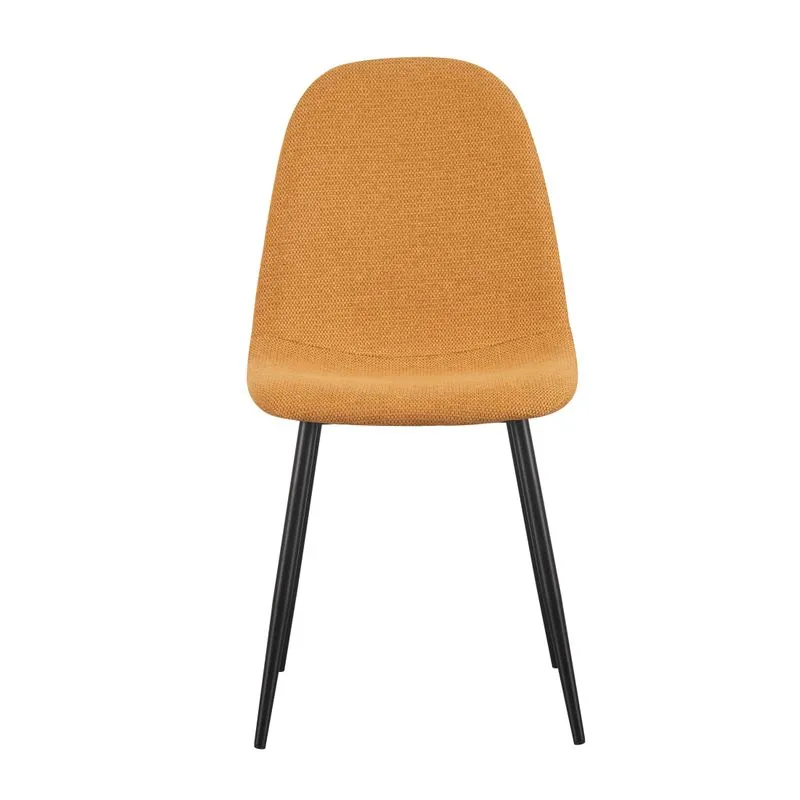 Chaise repas tissu moutarde