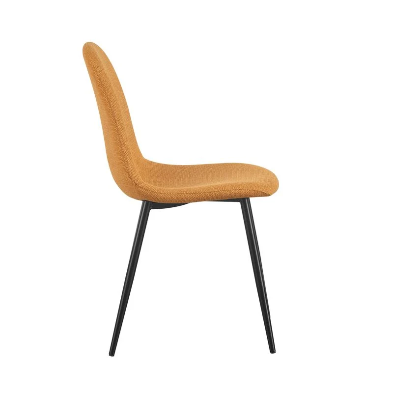 Chaise repas tissu moutarde