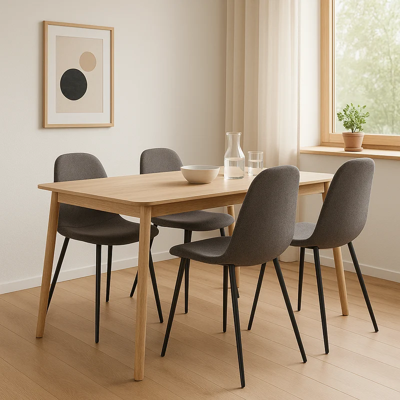 Chaise repas tissu gris anthracite