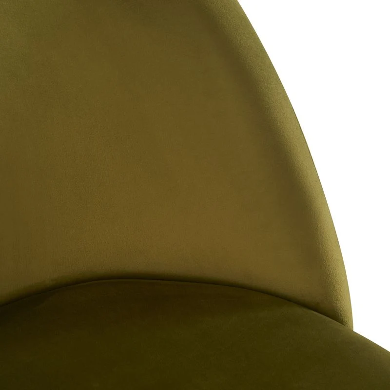 Chaise repas velours vert olive