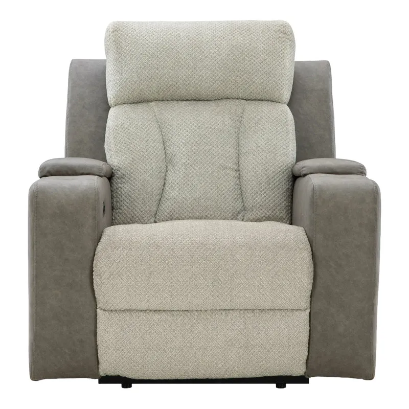 Fauteuil inclinable motorisé en tissu/aspect cuir gris avec lombaire chauffant et massant - Branthorpe