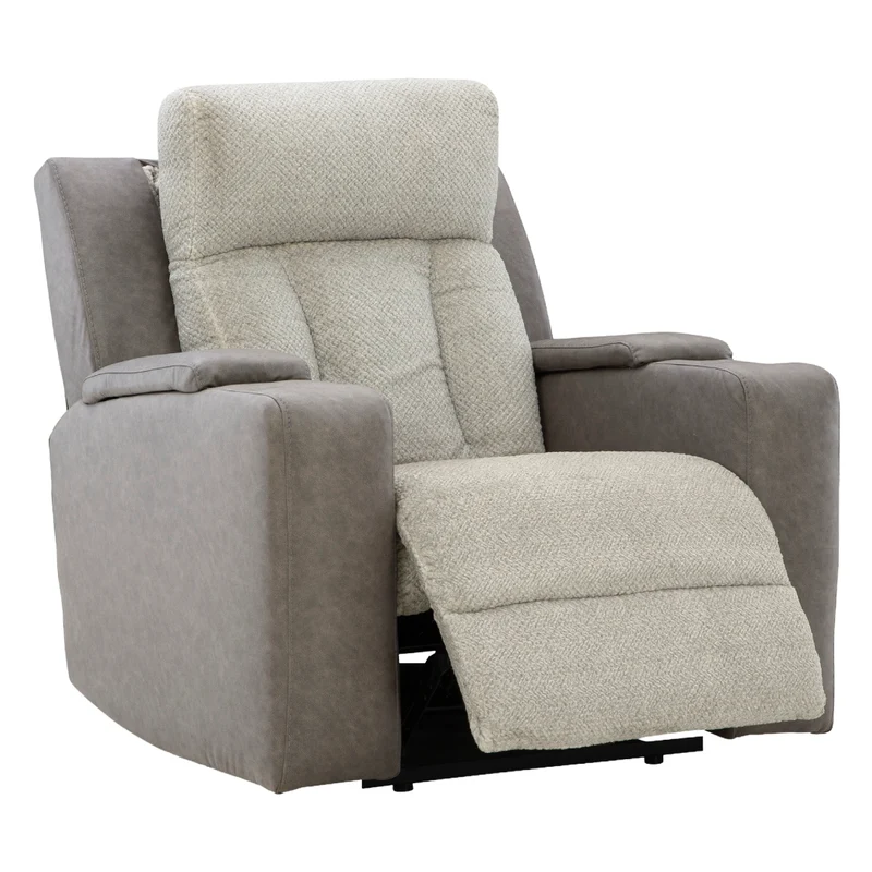 Fauteuil inclinable motorisé en tissu/aspect cuir gris avec lombaire chauffant et massant - Branthorpe