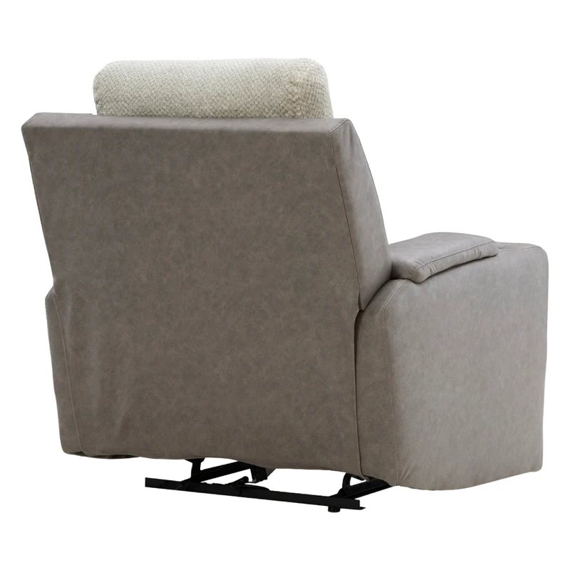 Fauteuil inclinable motorisé en tissu/aspect cuir gris avec lombaire chauffant et massant - Branthorpe