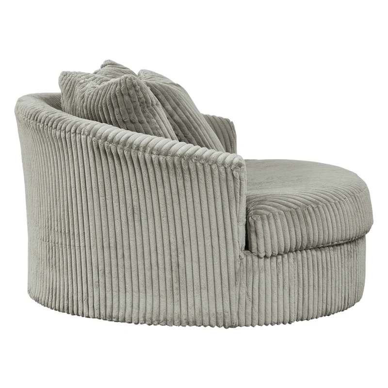 Fauteuil pivotant surdimensionné en tissu avec coussins - Lindyn