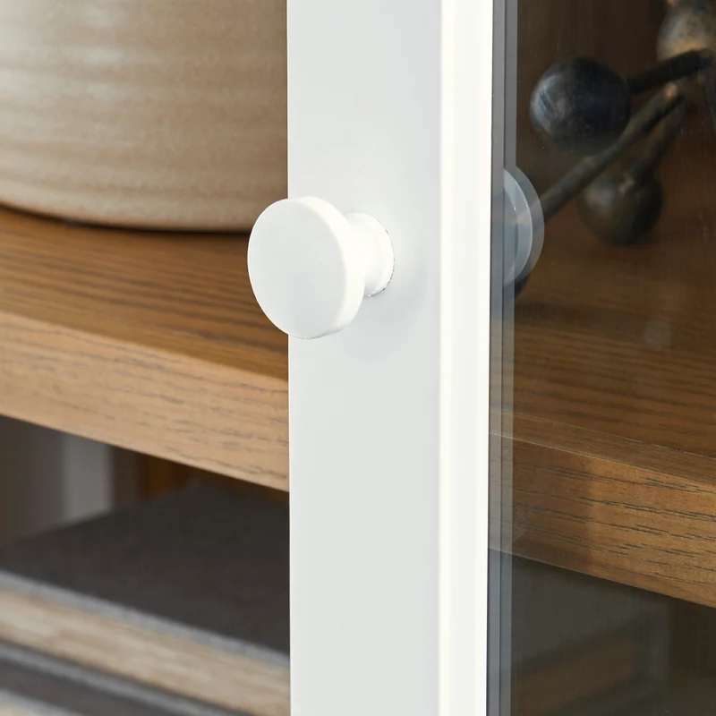 Armoire d'appoint en bois/placage avec 2 portes vitrées - Dagandale