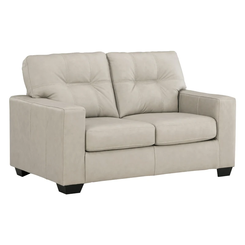Causeuse en cuir beige pâle - Santorine