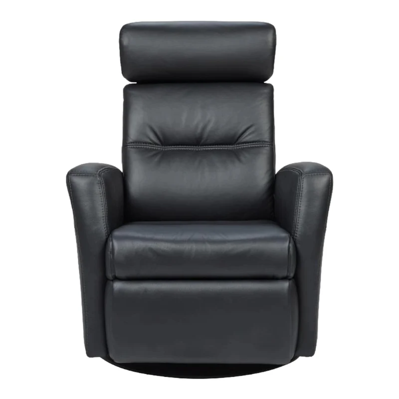 Fauteuil berçant, pivotant et inclinable motorisé en cuir noir - Tya Nordic