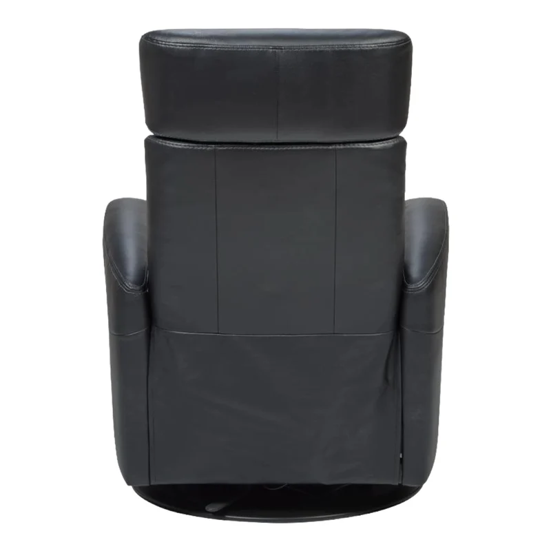 Fauteuil berçant, pivotant et inclinable motorisé en cuir noir - Tya Nordic