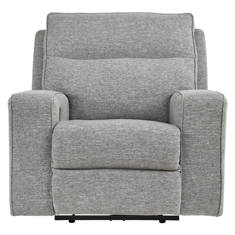 Fauteuil inclinable motorisé zéro gravité en tissu Nuvella gris pâle - Biscoe