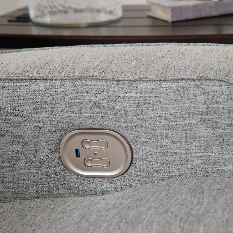 Fauteuil inclinable motorisé zéro gravité en tissu Nuvella gris pâle - Biscoe