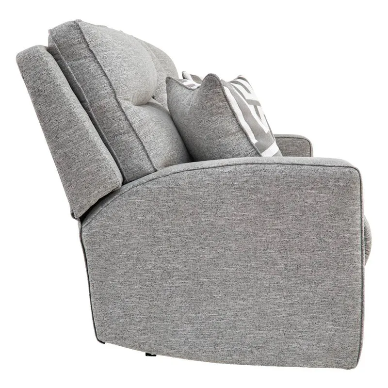 Causeuse inclinable motorisée zéro gravité en tissu Nuvella gris pâle avec console - Biscoe