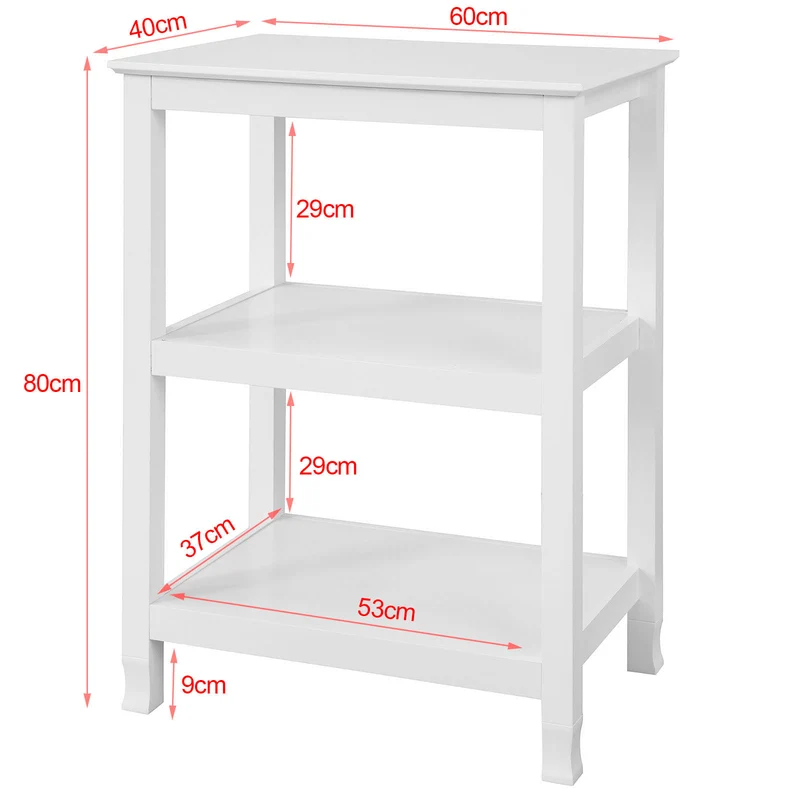 SoBuy FSB18-W Table Console Table de Présentation Bout de Canapé Table d’Appoint avec 2 Étagères de Rangement