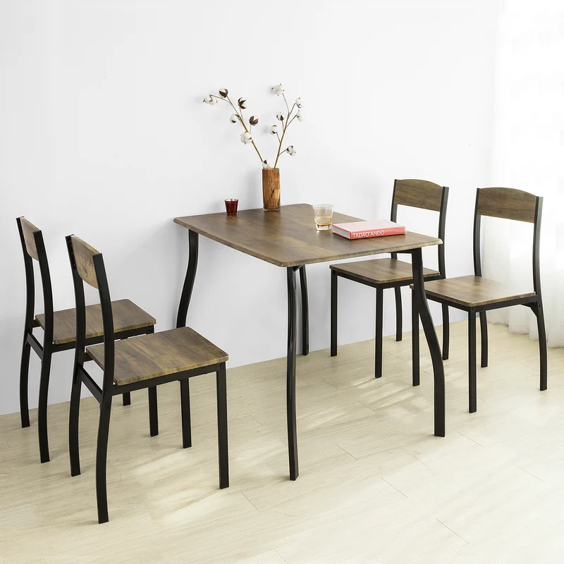 SoBuy FST73-Nx4 Lot de 4 Chaises de Cuisine en Métal Chaises de Salle à Manger avec Dossier Chaise sans la table