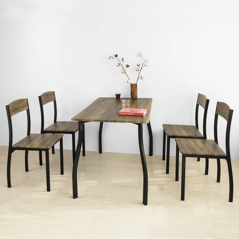 SoBuy FST73-Nx4 Lot de 4 Chaises de Cuisine en Métal Chaises de Salle à Manger avec Dossier Chaise sans la table