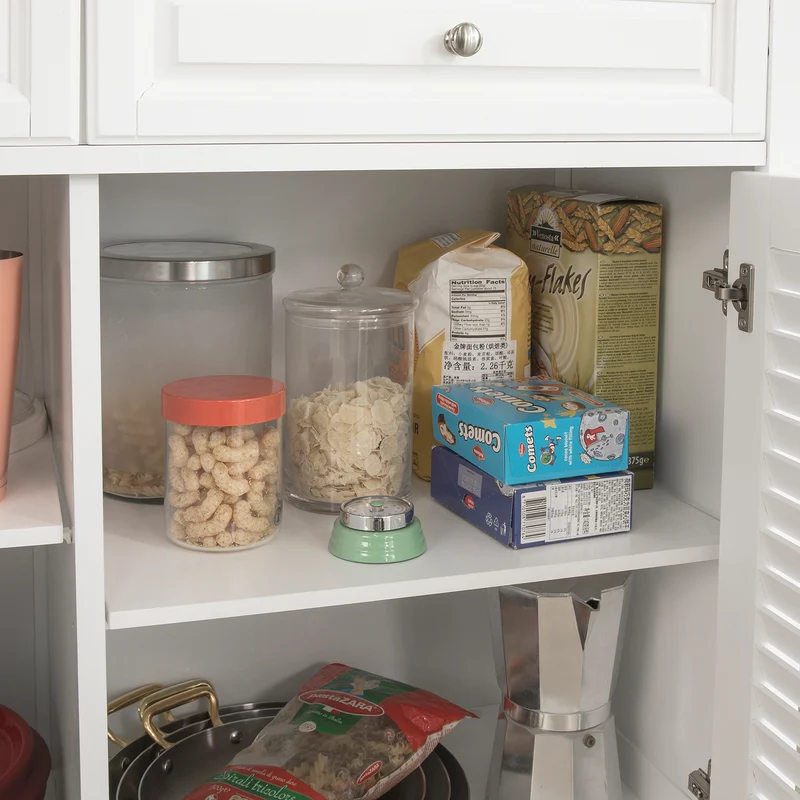SoBuy FKW84-WN Desserte sur roulettes Meuble de Cuisine de Service Roulant avec Plans de Travail Rabattable, Grande Armoire de Rangement