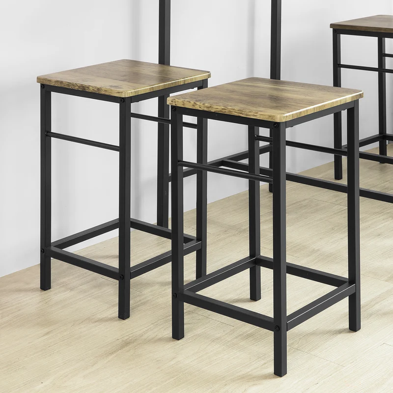 SoBuy OGT11-XL Set de 1 Table + 4 Tabourets Ensemble Table de Bar bistrot + 4 tabourets avec Repose-Pieds Table Mange-Debout Table Haute Cuisine