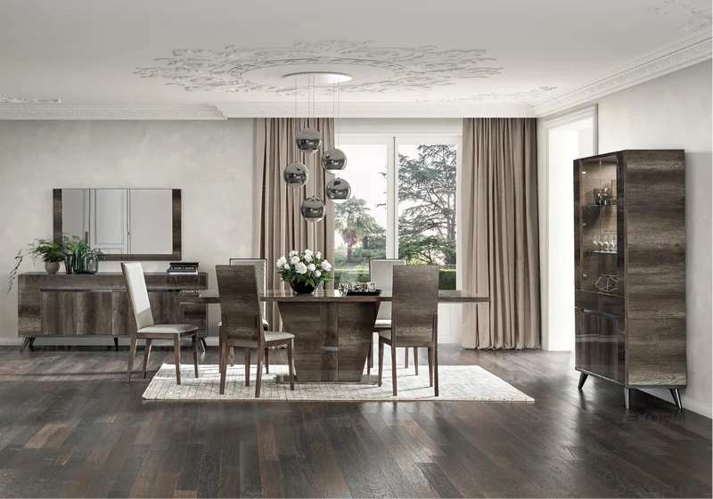 Buffet 3 ou 4 portes bois chêne laqué design - Medea