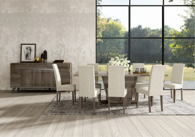 Buffet 3 ou 4 portes bois chêne laqué design - Medea