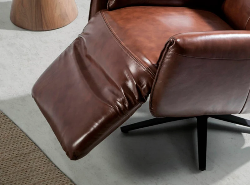 Fauteuil pivotant cuir marron Angel Cerda