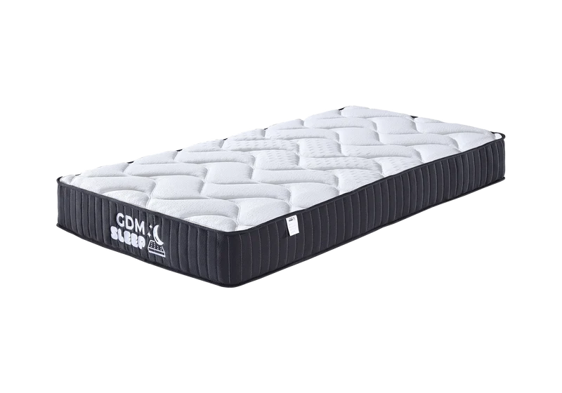 Ensemble lit coffre et matelas 1 place beige - Lore
