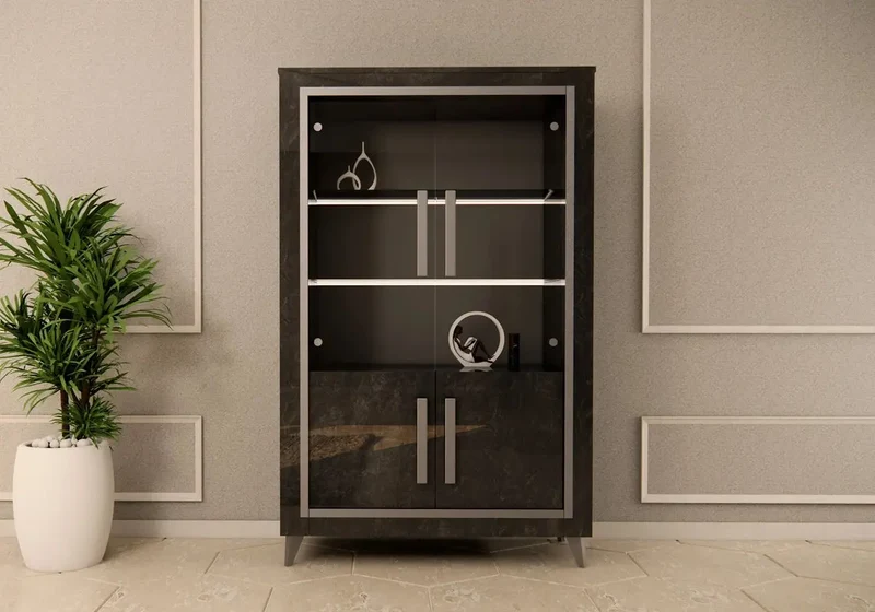 Salle à manger marbre noir SILVER