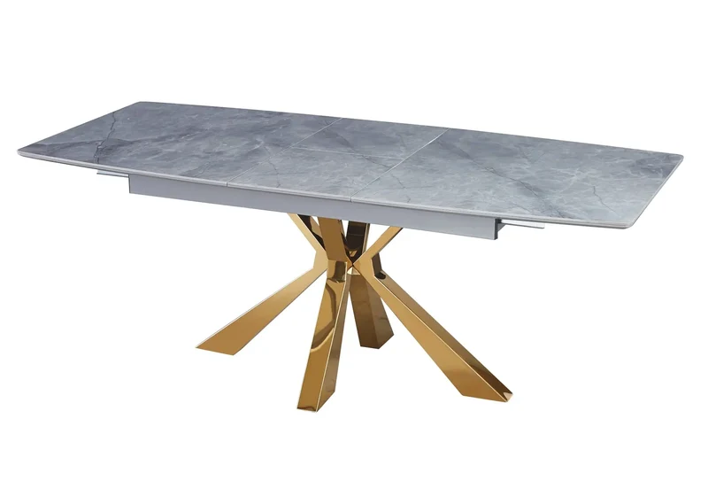 Table extensible céramique dorée marbre noir - Urso