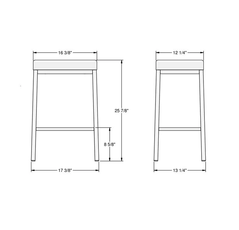 Tabouret de comptoir en métal inox avec assise rembourrée en tissu noir - Bradley