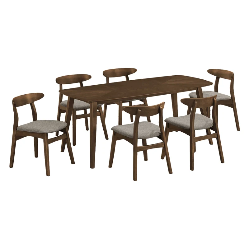 Ensemble de salle à manger avec 6 chaises d'une assise rembourrée - I 1364-1365
