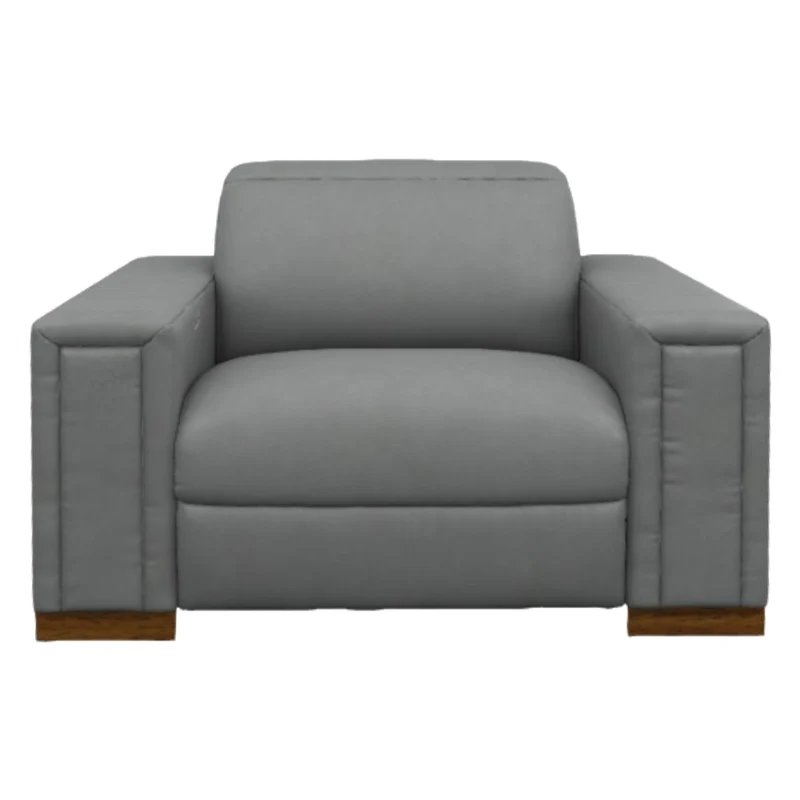 Fauteuil inclinable motorisé zéro gravité en cuir gris avec port USB intégré - Armitage