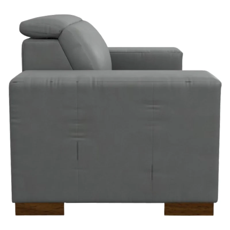 Fauteuil inclinable motorisé zéro gravité en cuir gris avec port USB intégré - Armitage