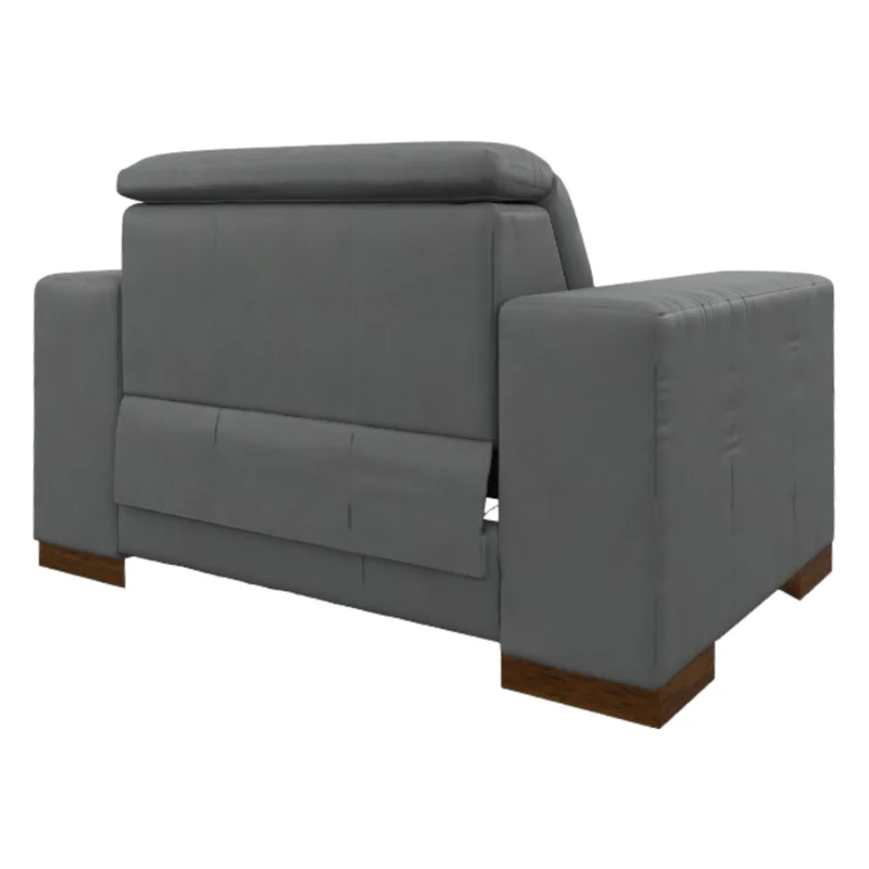 Fauteuil inclinable motorisé zéro gravité en cuir gris avec port USB intégré - Armitage