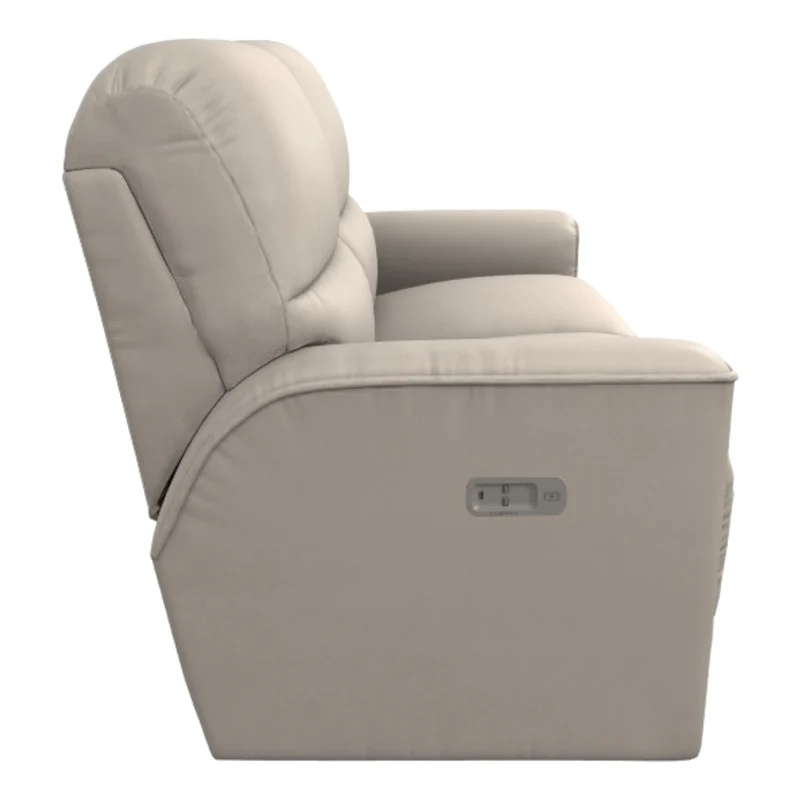 Causeuse inclinable motorisée en cuir beige avec ports USB intégrés - Cade