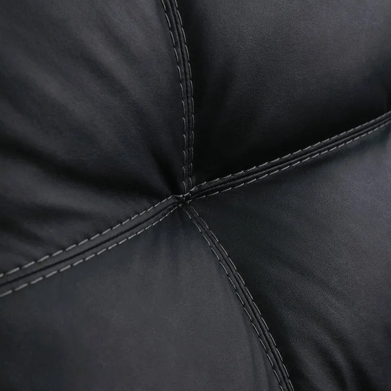 Sectionnel 2 pièces aspect cuir noir avec chaise longue - Barlin Mills