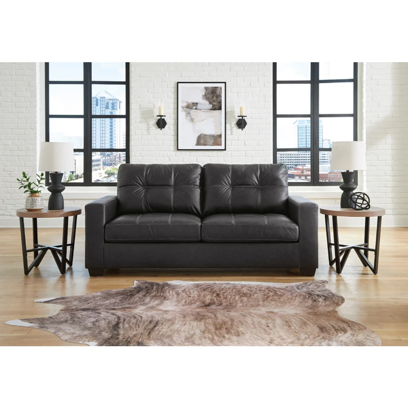 Sofa condo aspect cuir noir - Barlin Mills