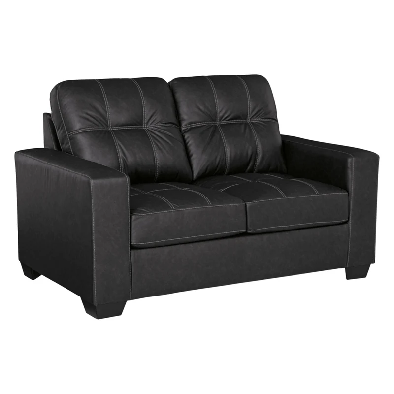 Causeuse aspect cuir noir - Barlin Mills