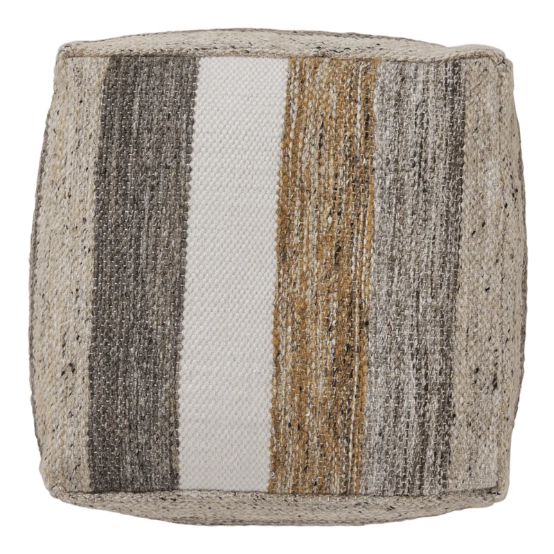 Pouf en tissu à rayures multicouleurs - Josalind