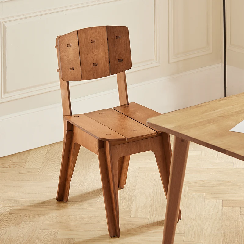 SoBuy HFST01-BR Chaise Design en Bois Confortable Ergonomique Chaise de Salle à Manger avec Dossier Chaise de Bureau en Tenons et Mortaises