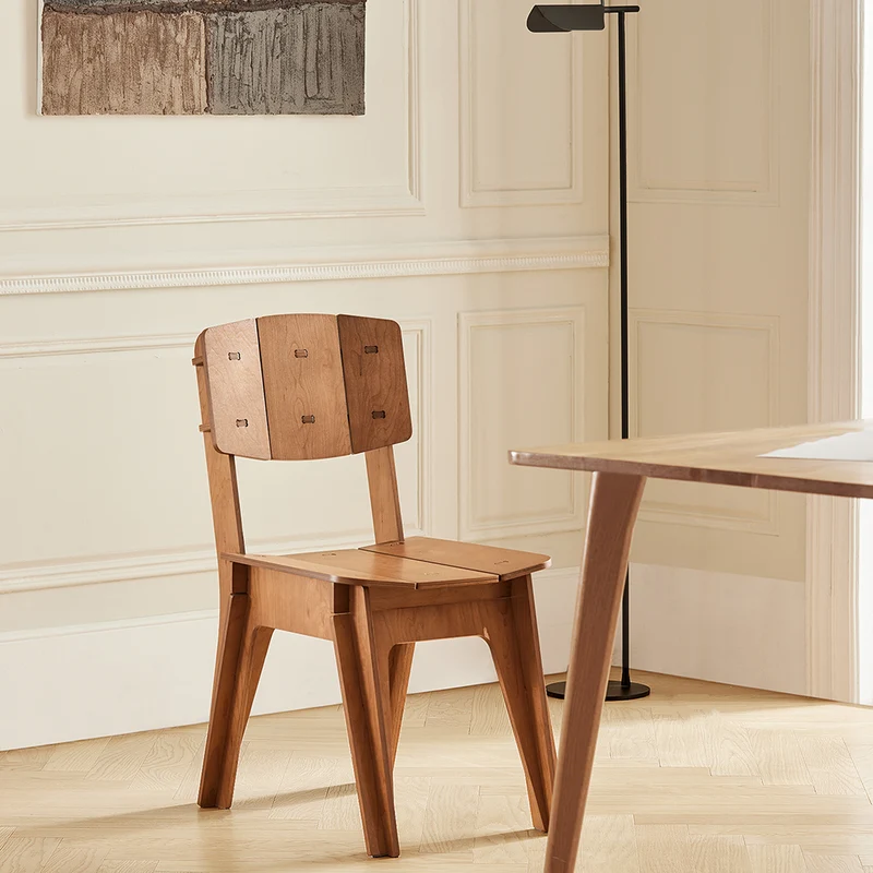SoBuy HFST01-BR Chaise Design en Bois Confortable Ergonomique Chaise de Salle à Manger avec Dossier Chaise de Bureau en Tenons et Mortaises