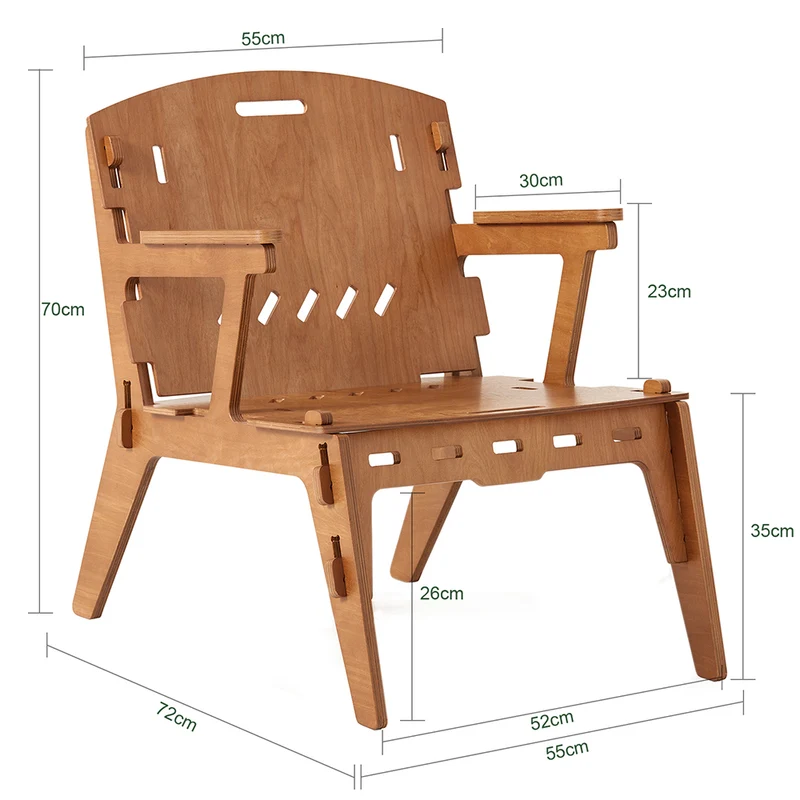 SoBuy HFST02-BR Fauteuil Design Salon Ergonomique Chaise Fauteuil de Salon Confortable Fauteuil de Bureau en Tenons et Mortaises