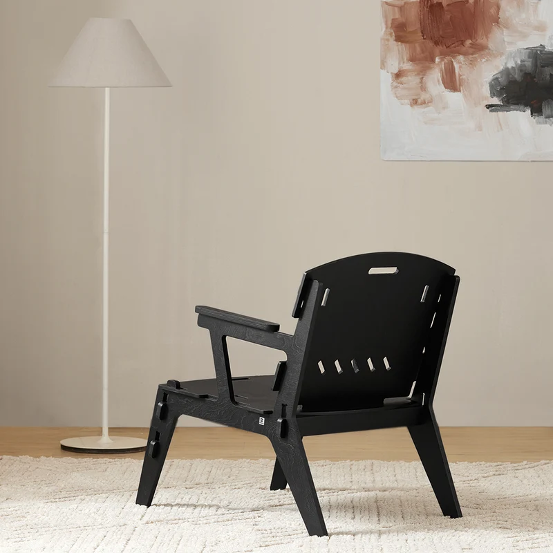 SoBuy HFST02-SCH Fauteuil Design Salon Ergonomique Chaise Fauteuil de Salon Confortable Fauteuil de Bureau en Tenons et Mortaises