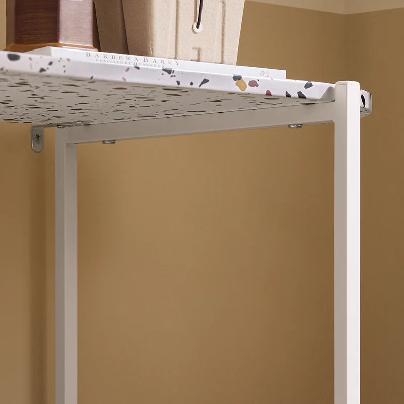 SoBuy FSB89-W Table Console, Table d'Appoint, Table d’Entrée, Étagère de Rangement, Étagère Asymétrique à 4 Niveaux