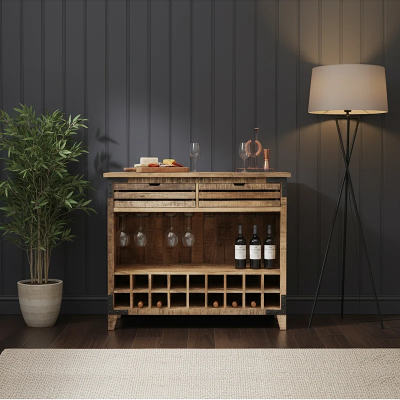 Meuble bar 2 tiroirs | Manguier Farm II
