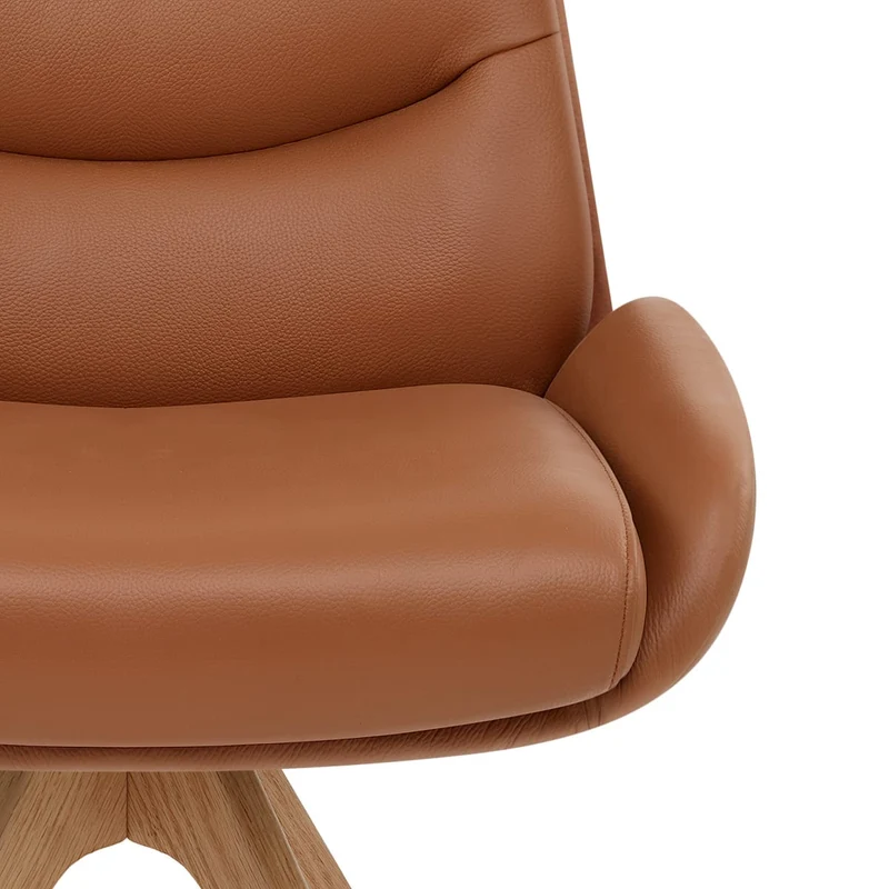 Chaise Bois Cuir Véritable - Madrid Marron