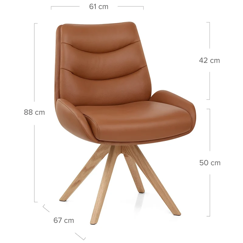 Chaise Bois Cuir Véritable - Madrid Marron