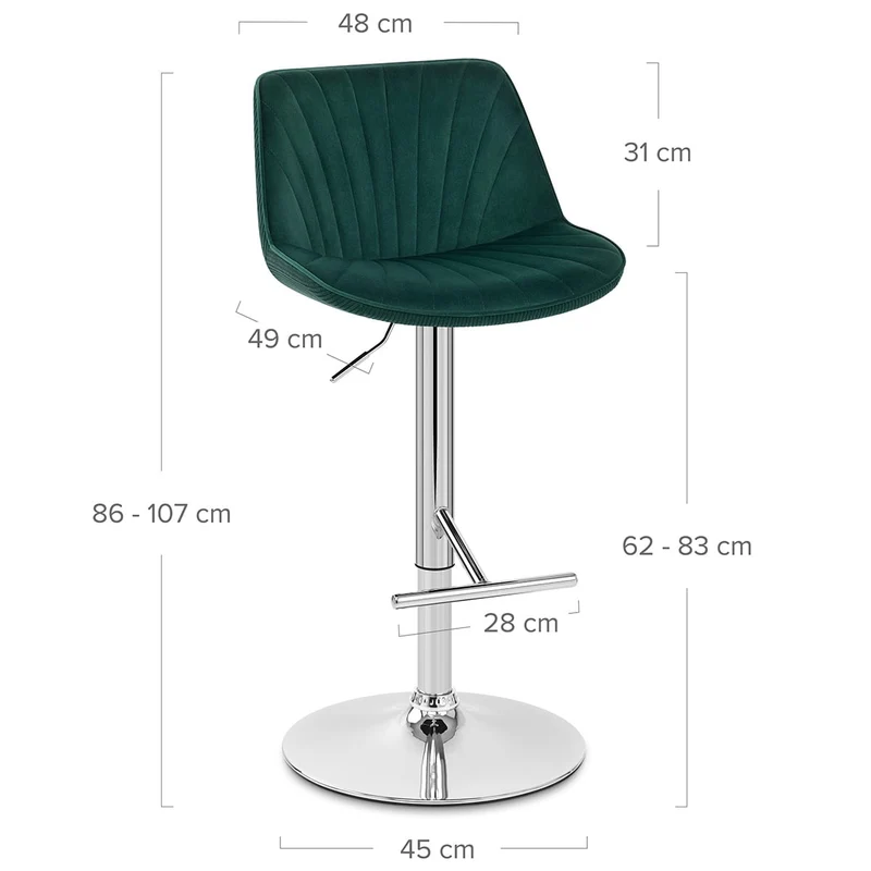 Chaise de Bar Velours - Summer Vert
